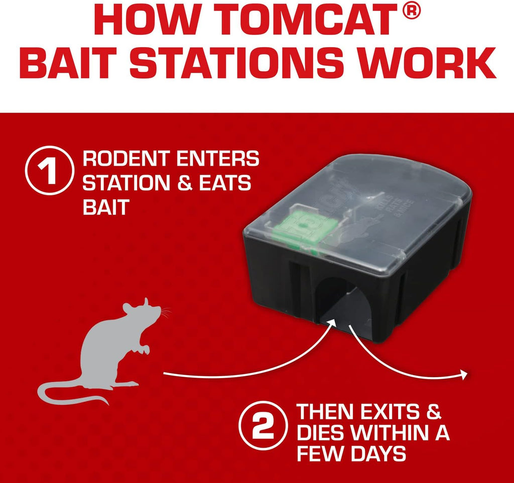 Rat & Mouse Killer, Child & Dog Resistant, Disposable Station, 8 oz. | 2 Pre-Filled Ready-To-Use Bait Stations