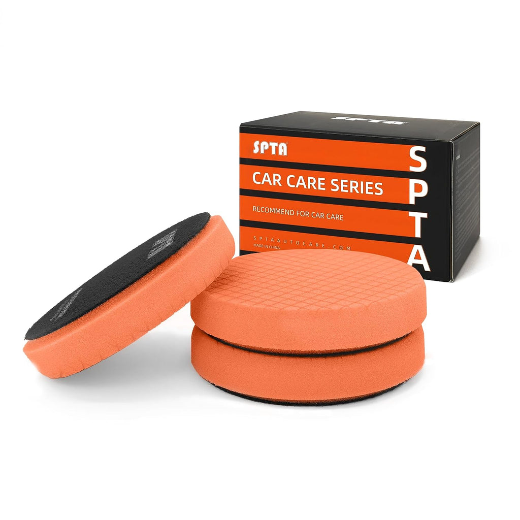 T40 Orange Medium-Cut Foam Polishing Pads, 3Pcs 5.5 Inch Face for 5 Inch 125mm Backing Plate Compound Buffing Sponge