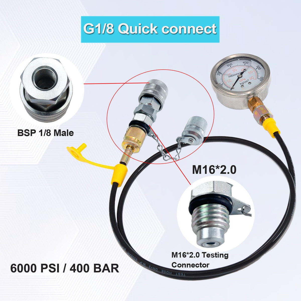 ackacoo G1/8 Quick Connect Coupler Coupling for Cat J-ohn D-eere Excavator