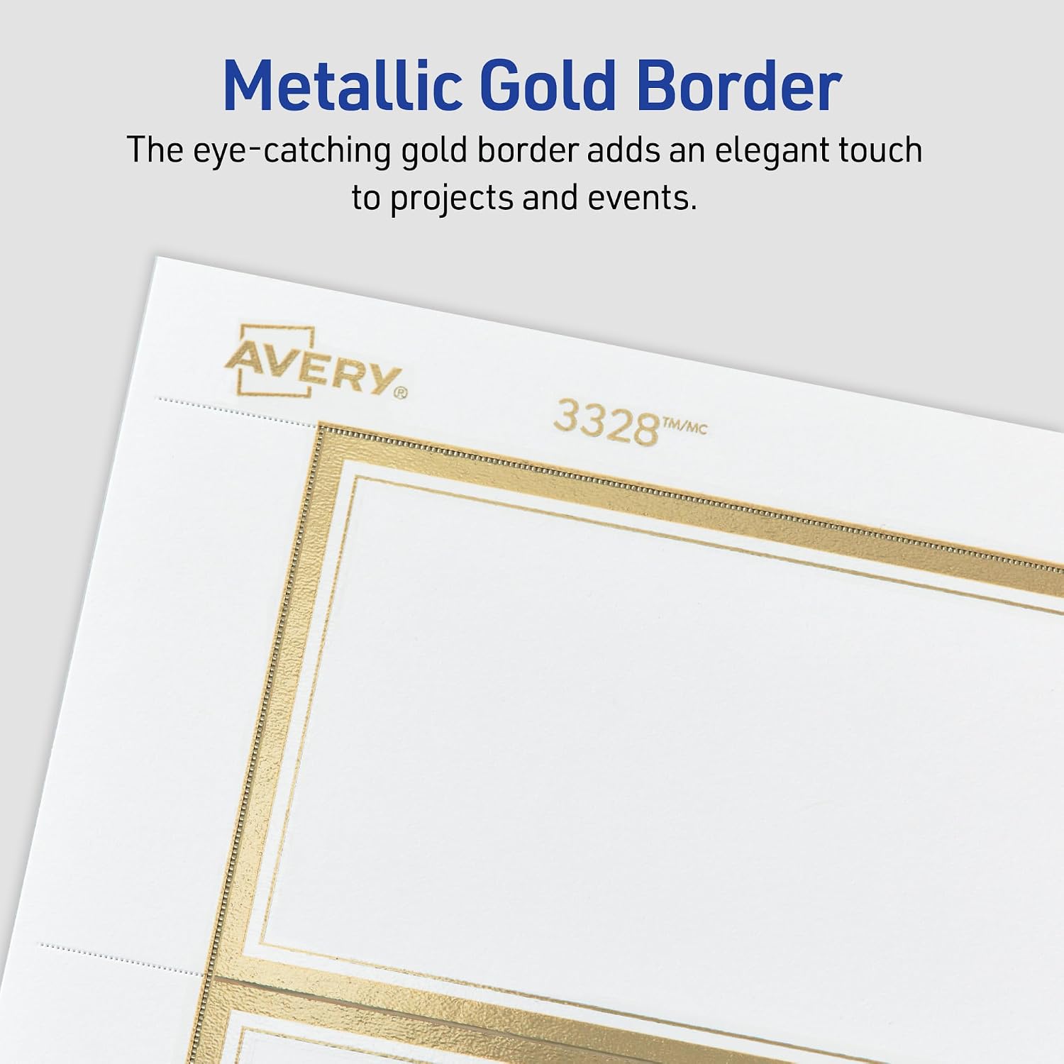 Tent Cards, 2" x 3.5", Gold Borders, 80 Place Cards (3328)