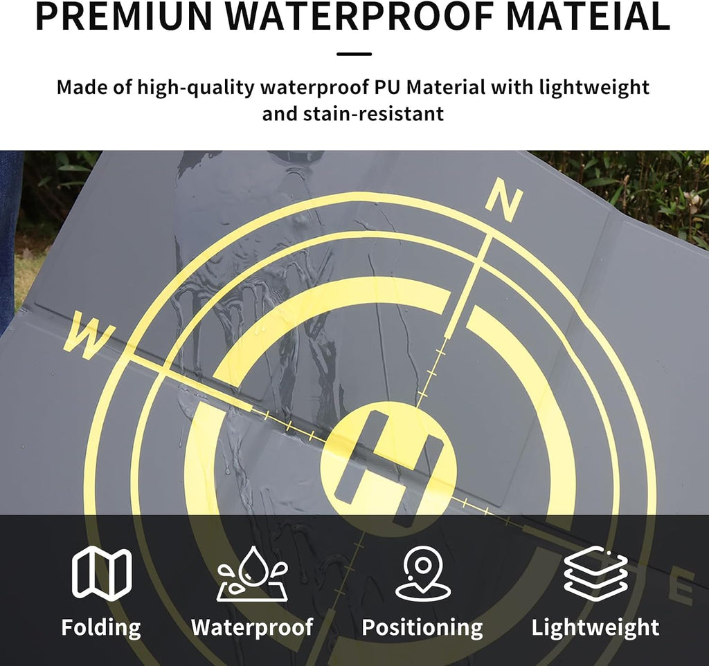 Drone Landing Pad,Universal Waterproof Portable Nighttime Reflective Weighted Landing Apron for DJI Avata 360 Mini 5