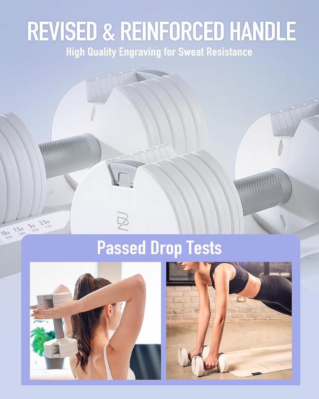 Pure Series Adjustable Dumbbell - 12.5/25/27.5/50/55/75lb - ONE UNIT OR PAIR(check QTY before purchase) - 5-in-1/