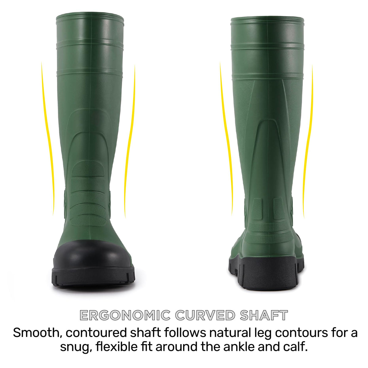 Men's Steel Toe Rain Boots, Waterproof Knee High Work Boots