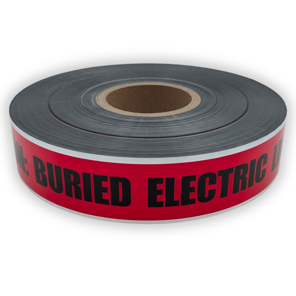 Buried Electrical Line Caution Tape - 6 Roll Pack - Detectable Underground Tape - 2 Inch x 1000 Ft Length, 4 Mil
