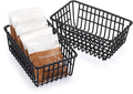 2 Pack Sugar Packet Holder, Stackable Metal Sugar Basket for Restaurant, Tea Bag Organizer, Black Small Condiments