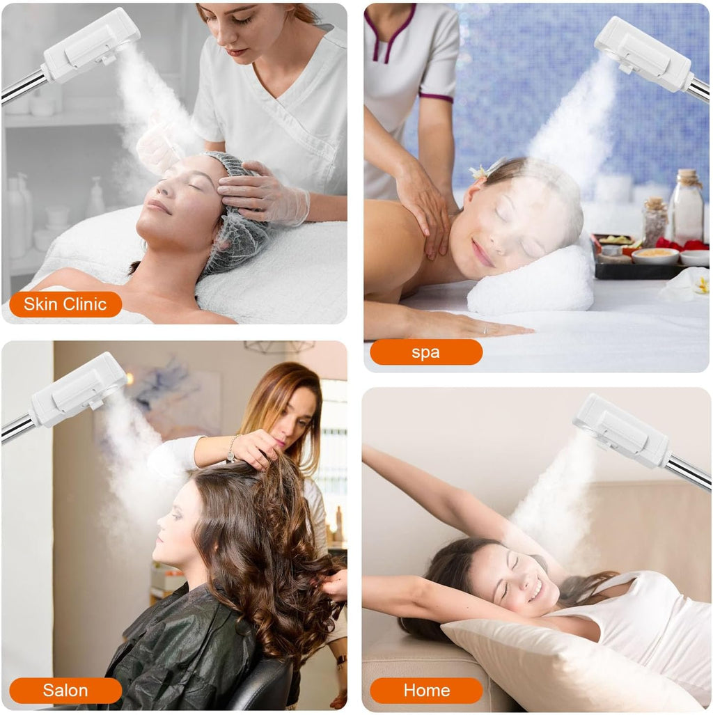 Professional Facial Steamer with 5X Magnifying Lamp, 2 in 1 Facial Steamer Upgrade PTC Heating, Esthetician Steamer
