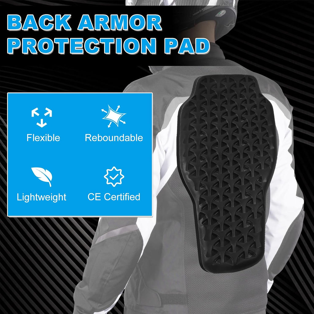 Universal Motorcycle Back Protector Insert, CE Level 2 Armor Insert Pads Set of 5pcs Level 1 Back Armor Protection