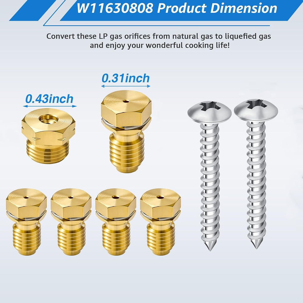 8PCS W11630808 Range Conversion Kit W11517377 for Whirlpool Gas/Oven Range