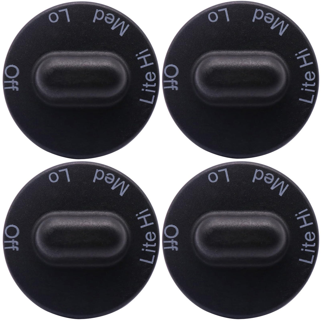 4 Pack 71001641 Range Burner Control Knobs Compatible with Jenn-Air Stoves