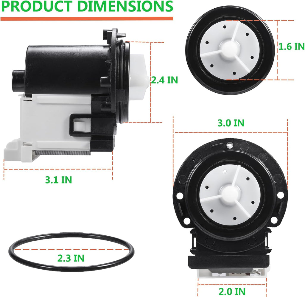 (𝟐𝟎𝟐𝟔 𝐍𝐄𝐖) 4681EA2001T Washer Drain Pump Motor & 383EER4004A 11 Inch Washer Spring Expansion Removal Tool - 4681EA2001T Fit for LG Kenmore Washer Spring Expansion Tool Fit for LG Samsung Washer