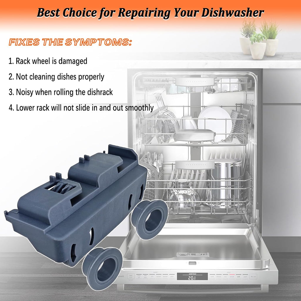 WD28X27241 Dishwasher Lower Rack Carrier and Roller Kit for GE Dishwasher Lower Rack Wheels Assembly WD12X10438, WD12X10439, WD12X10446, WD12X10447, WD12X22656, WD12X22657 (1Pcs)