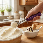 TOPKITCHEN Commercial-Grade Ice Cream Scoop 0.75 oz, 18/8 Stainless Steel Cookie Scoop with Plastic Handle, Portion