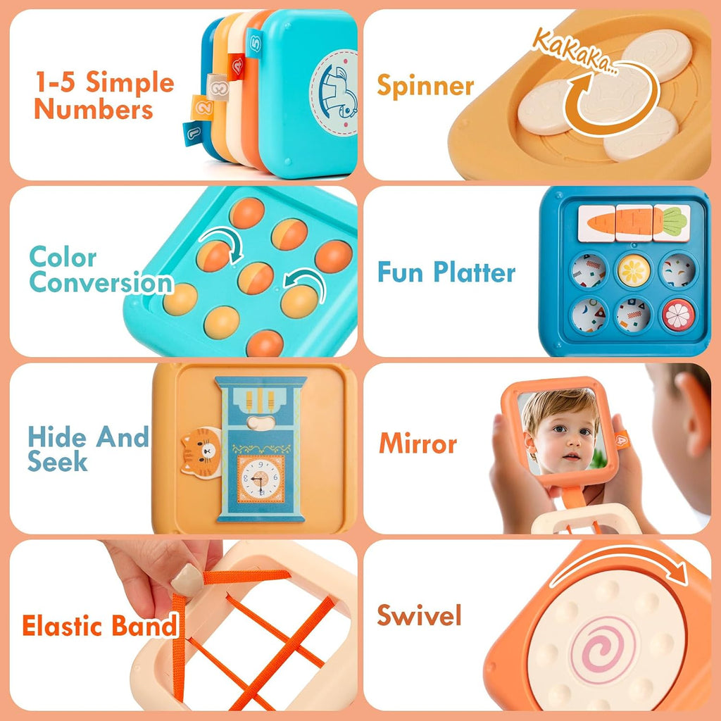 Busy Board Montessori Toy for 1 Year Old Boy Gifts, Travel Toys for Toddler 1-3, Sensory Activity Airplane Essential