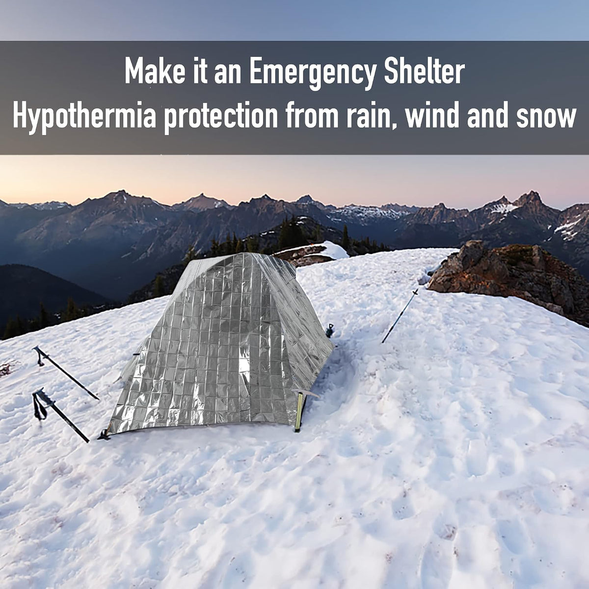Emergency Blanket (12-Pack),Emergency Silver Foil Blanket– Perfect for Outdoors, Hiking, Survival, Marathons or First