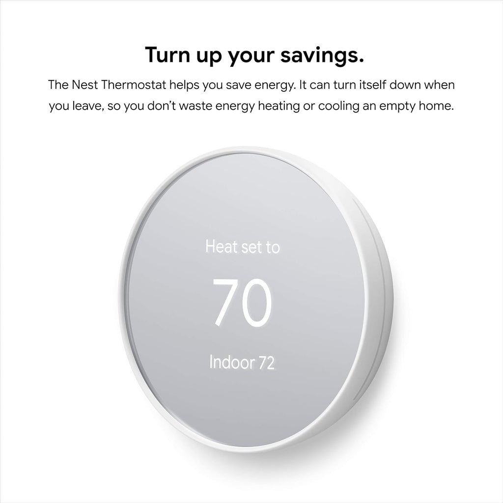 Nest Thermostat - Smart Thermostat for Home - Programmable Wifi Thermostat - Snow (Renewed)