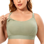 Cotton Nursing Bra for Breastfeeding Grey Olive 4X-Large