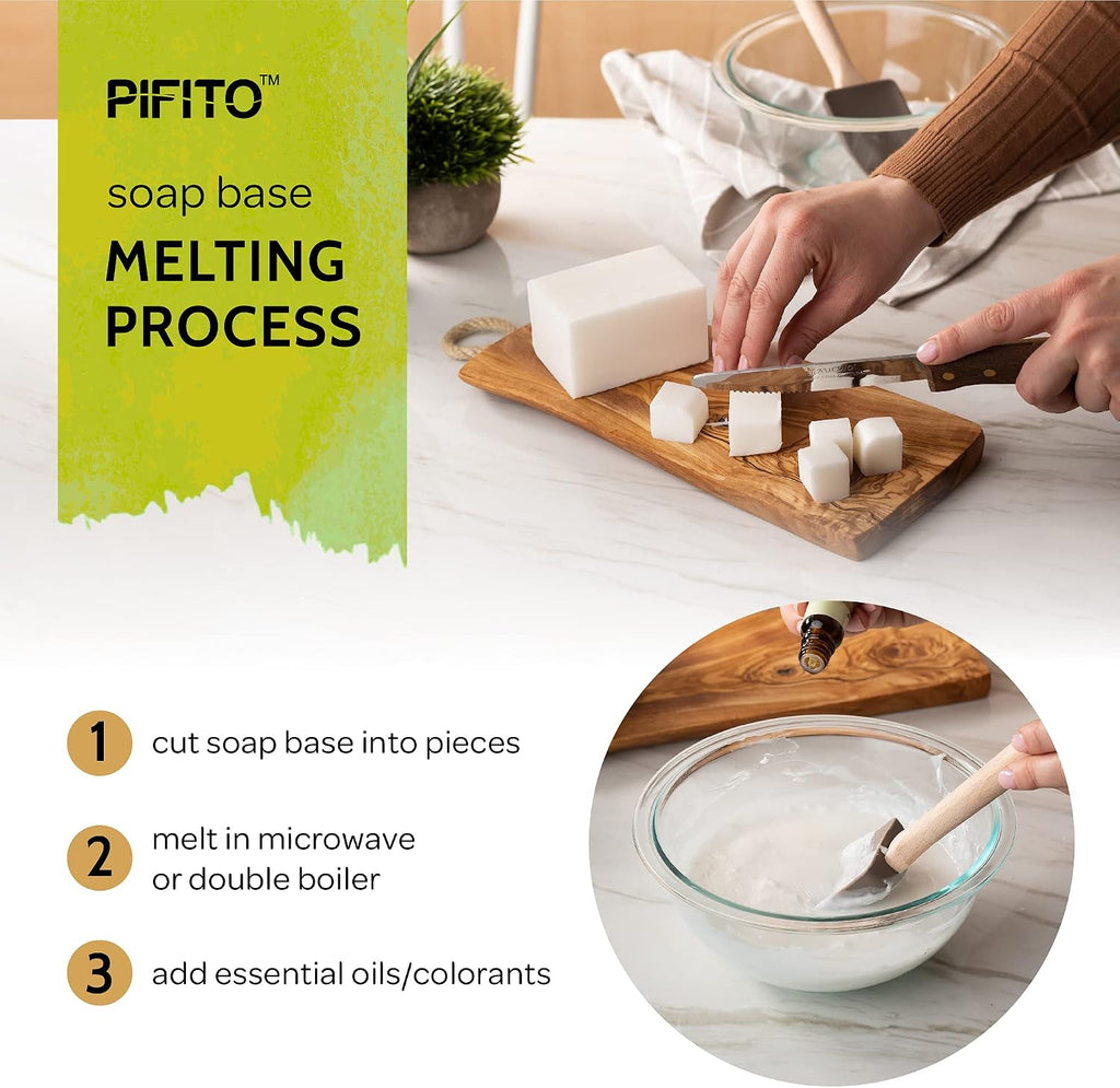 Pre-Cut Melt and Pour Soap Base Sampler (5 lbs) │ Cut-Up Pieces of Soap Base (1lb ea) │ Goats Milk, Honey, Clear