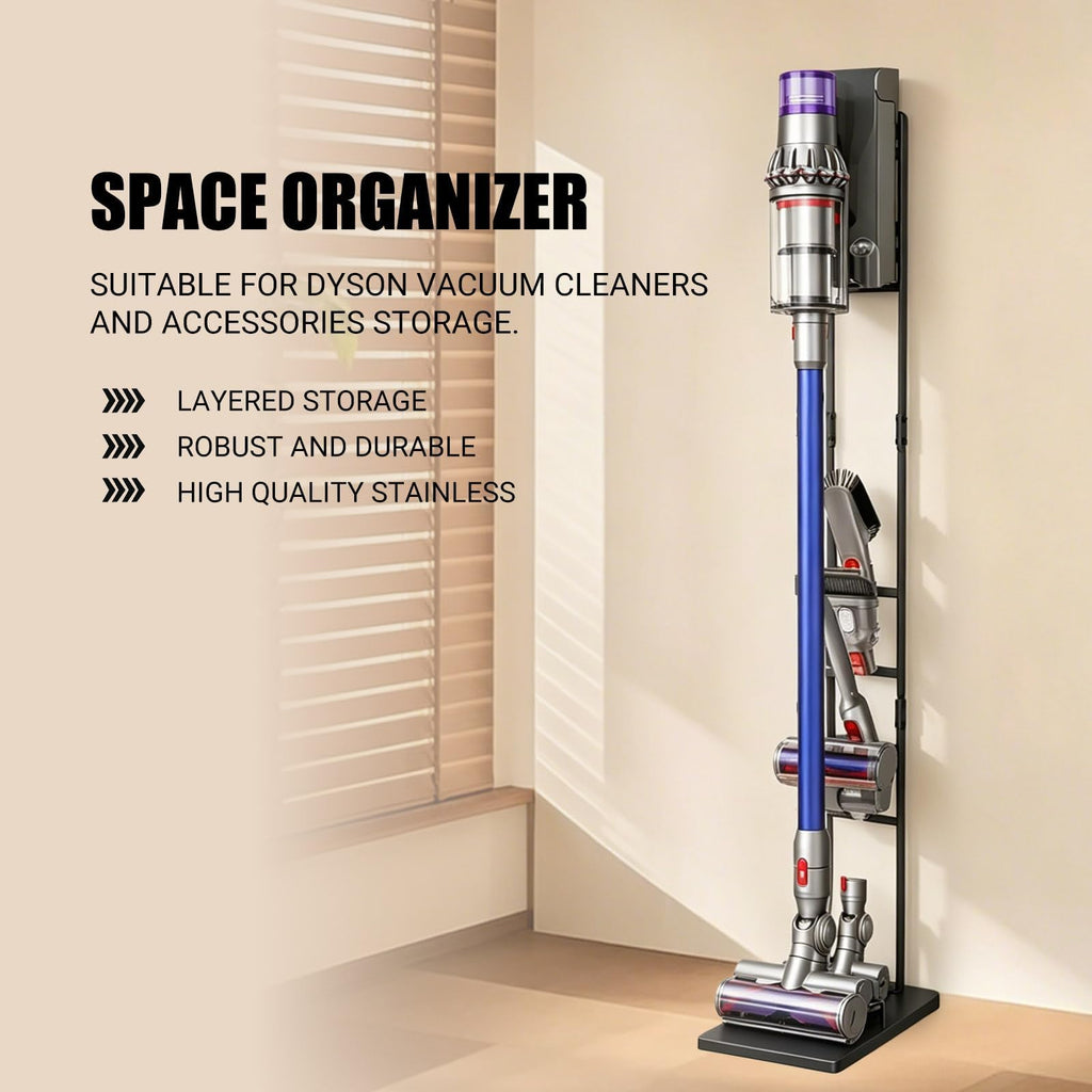EZ SPARES Metal Vacuum Stand Compatible with Dyson V6 V7 V8 V10, Black