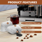 6 Pcs Coffee Filter Replacement & 1 Pc Water Filter Holder, 12 Pack Water Filter Cartridges for Coffee Machine