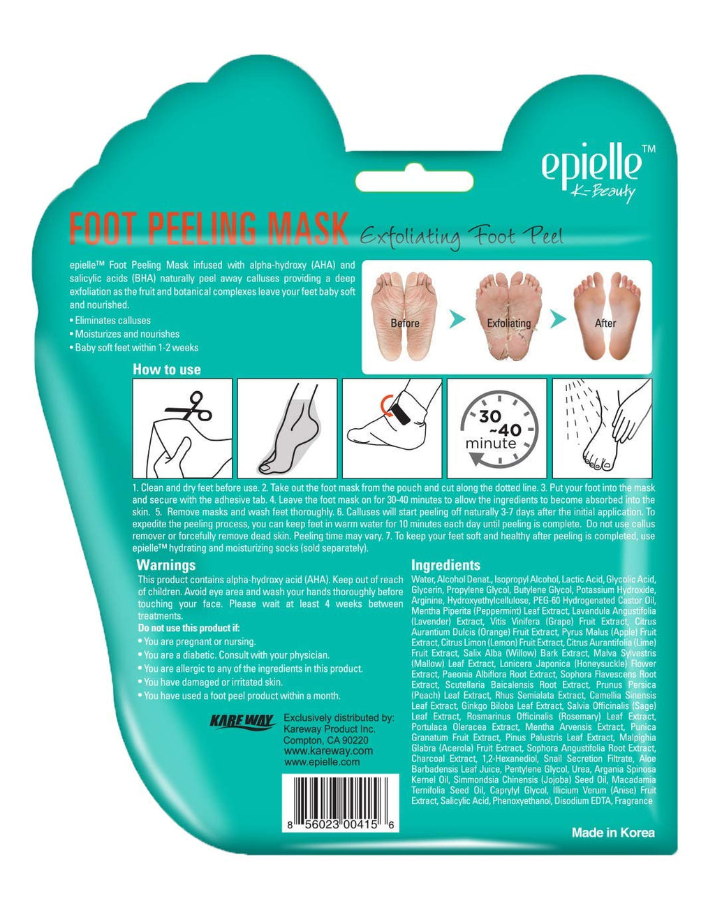 Foot Peel Mask | 2 Pairs | For Cracked Heels, Dead Skin & Calluses | Smooth & Repair Rough, Dry Skin | Beauty Gift