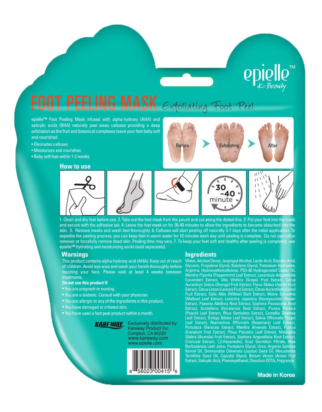 Foot Peel Mask | 2 Pairs | For Cracked Heels, Dead Skin & Calluses | Smooth & Repair Rough, Dry Skin | Beauty Gift