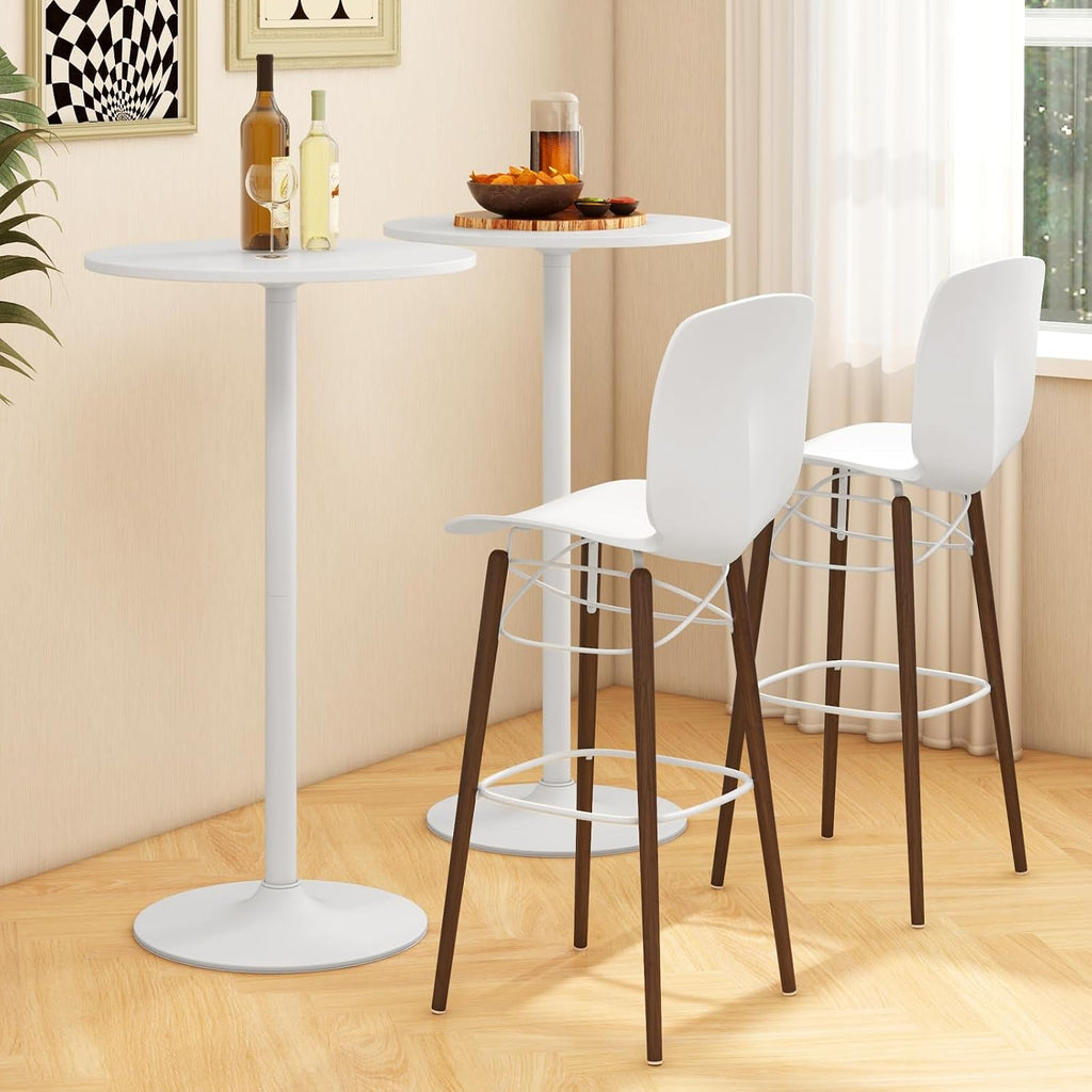 Round Bistro Table, Height Adjustable Bar Height Cocktail Table