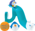 Penguin Slide Bath Toy Play Set with 4 Bath Squirters - Baby Bath Toys for Boys and Girls 12+ Months - Suction Cup