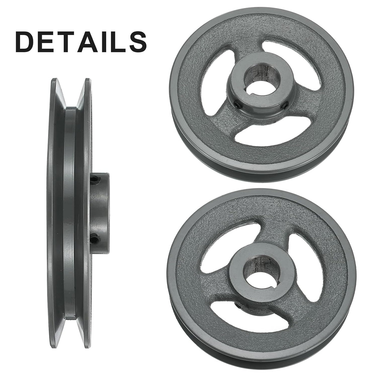 uxcell AK49-1 V-Belt Sheave 1" Bore, 4.75" OD, Single Groove Web Sheave
