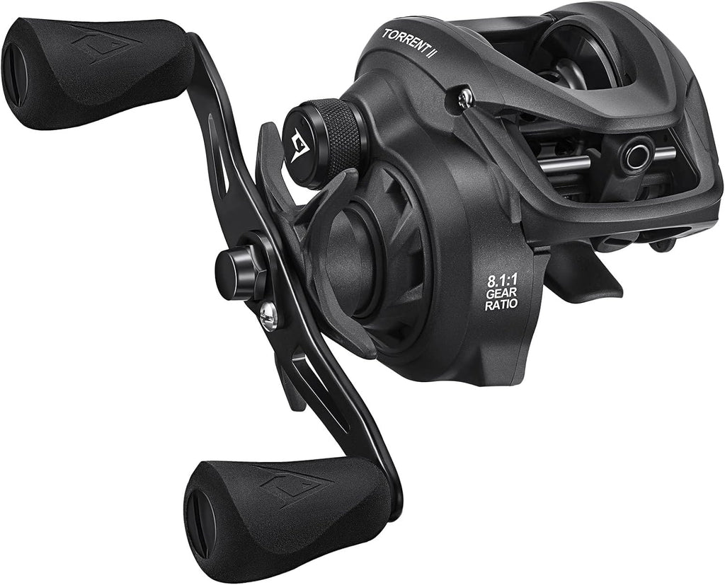 Torrent II Baitcasting Reel, 20LB Drag, Magnetic Brake | Smooth casting, 6+1 bearings, 6.75 oz body, 6.6/8.1