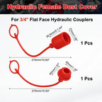 uxcell 1set Hydraulic Coupler Dust Cap and Plug Male Dust 1"Flat Face Red