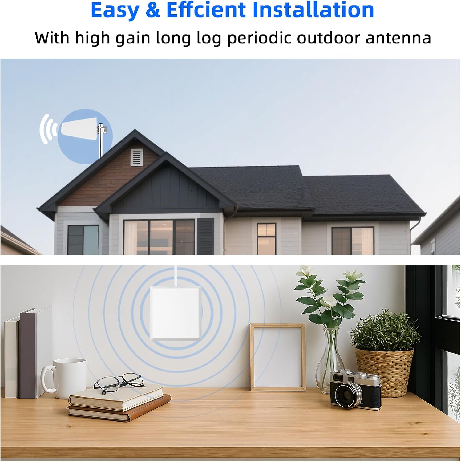 Cell Phone Booster for Home & Multi-Room,Up to 7,000 sq ft,Cell Phone Signal Booster for Band 5/12/13/17,Boost 5G 4G