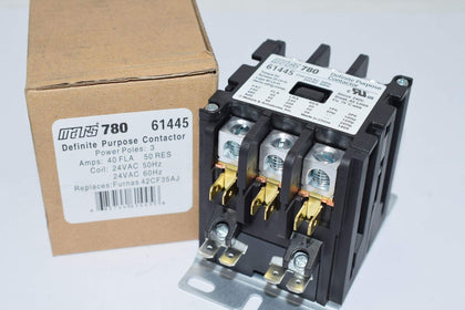 61445 24 VAC 50/60 HZ, 3 Pole, 40 AMP, 780 Series, CONTACTOR, DP CONTACTOR