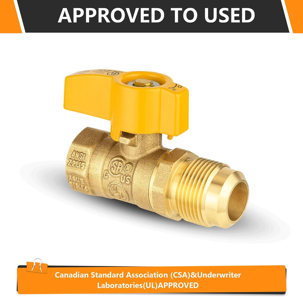1PC HeSun 1/2" FIP x 1/2" OD Straight-Flare Gas Ball Valve(VALVE231-1)