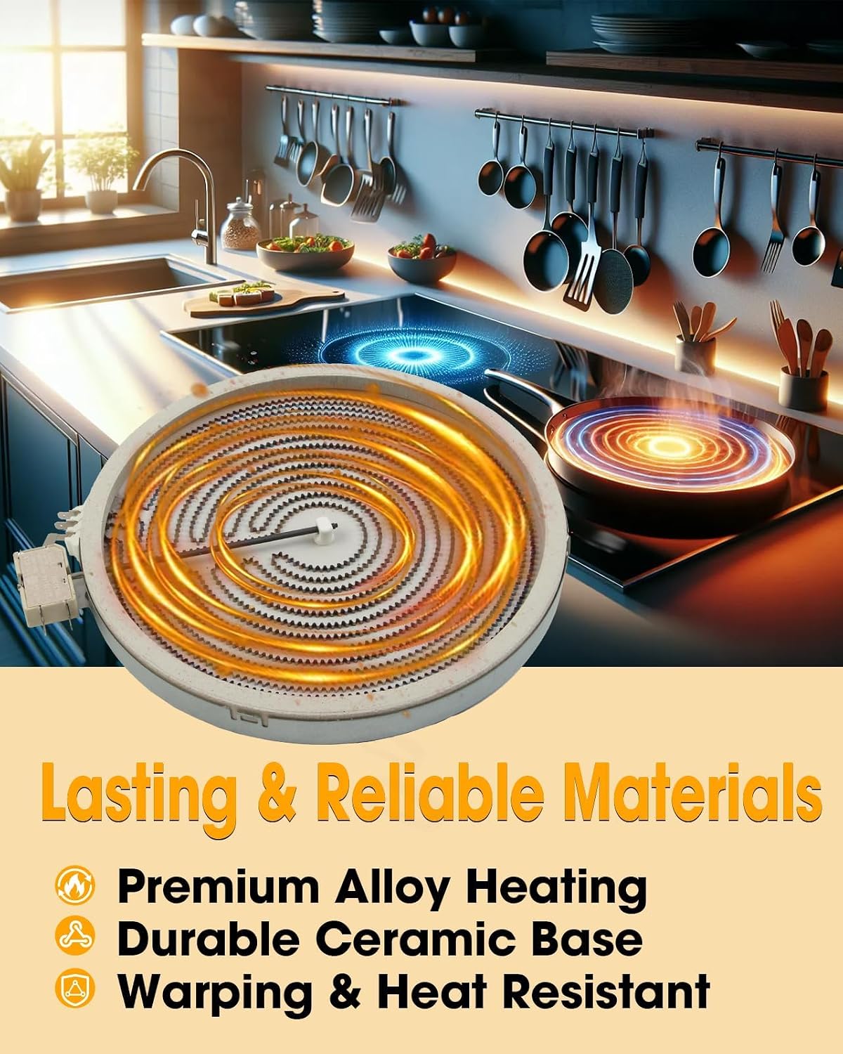 12Inch Range Oven Dual Radiant Surface Element Heater Replace W10189281