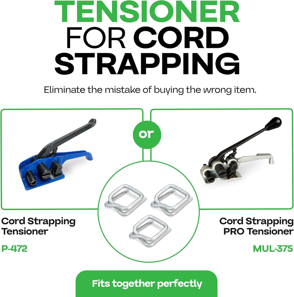 Cord Strapping Buckles 1", 250-Pack - for Composite Cord Strap, USA-Made