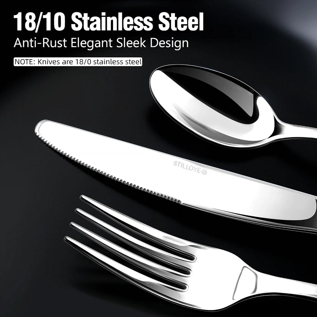 18/10 Silverware Set for 12, 60 Piece Stainless Steel Flatware Cutlery Set