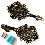 2Pcs Curtain Tiebacks Hook Vintage Bronze Rose Pattern Carved Wall Hooks