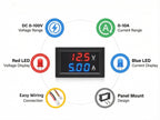 WOWOONE 2Pack Mini 0.28in Digital Voltmeter Ammeter, DC 0‑100V 10A