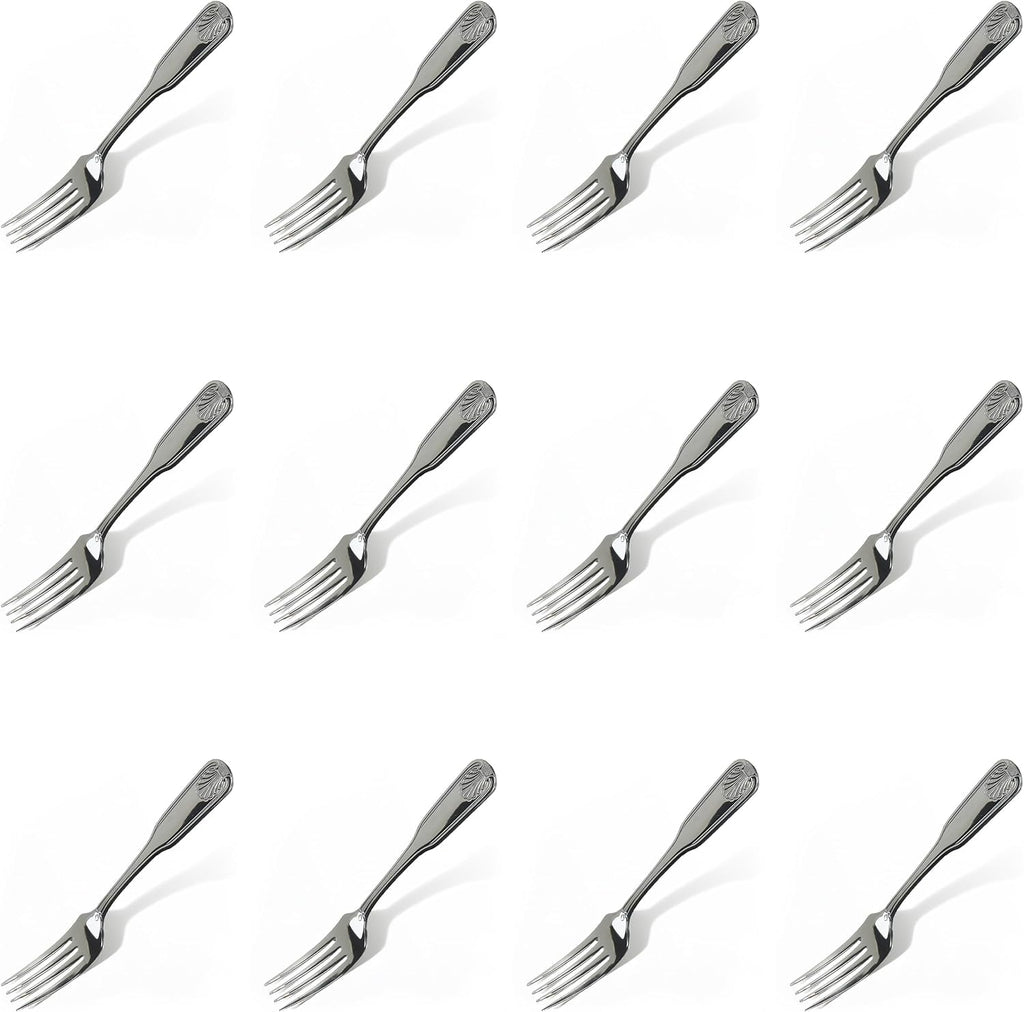 St 12-Piece Toulouse Dinner Fork Set, 18-0 Extra Heavy Weight Stainless Steel, Silver
