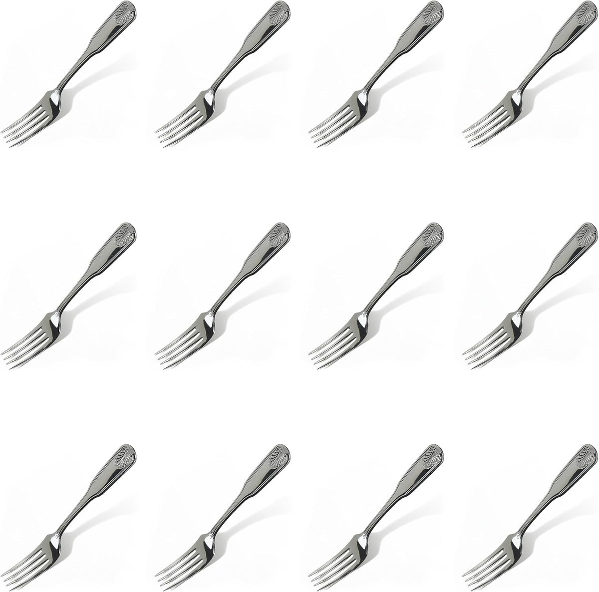 St 12-Piece Toulouse Dinner Fork Set, 18-0 Extra Heavy Weight Stainless Steel, Silver