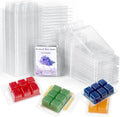 200 Pieces Wax Melt Molds 6 Cavity Plastic Clamshell Containers | Empty PET Cube Tray 4.15x3 Inch for Wax Melt Soap