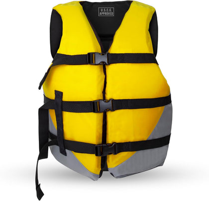 MW Adult Universal Life Vest, USCG Approved Type III Life Jacket for Adults, Great for Boating, Fishing, Tubing, &