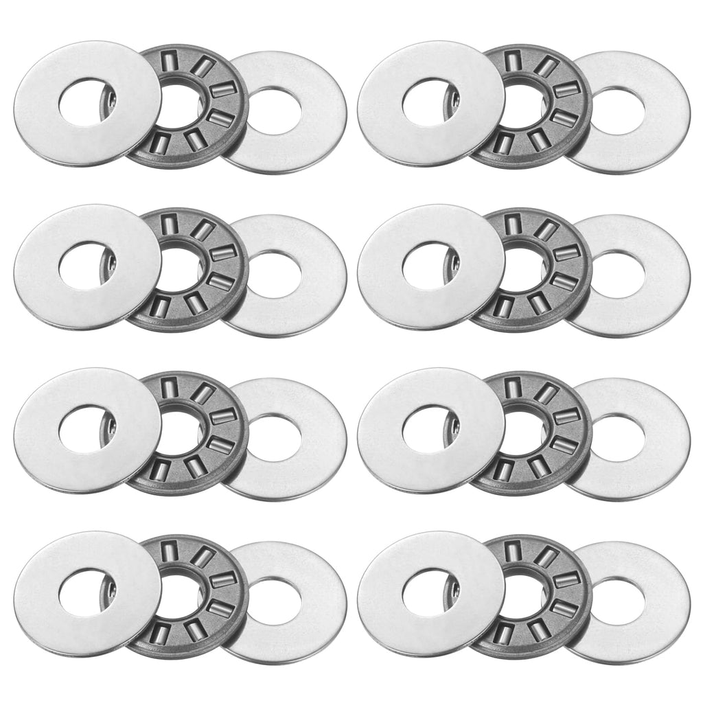 uxcell 8 Sets NTA411 Thrust Needle Roller Bearings with Washers, ID 1/4"