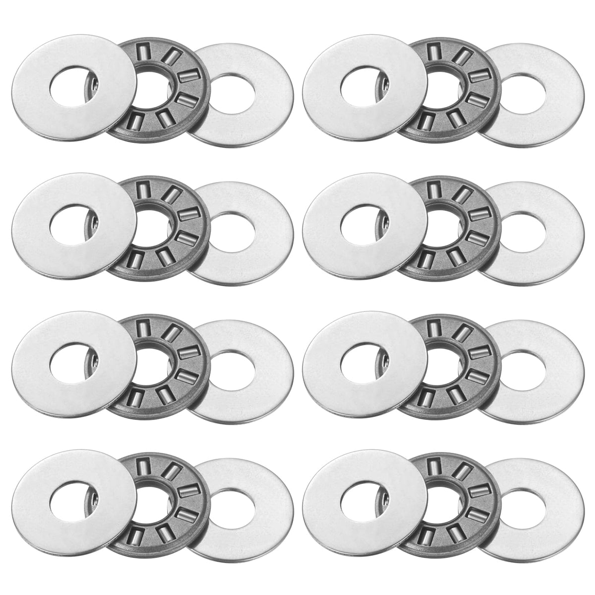uxcell 8 Sets NTA411 Thrust Needle Roller Bearings with Washers, ID 1/4"