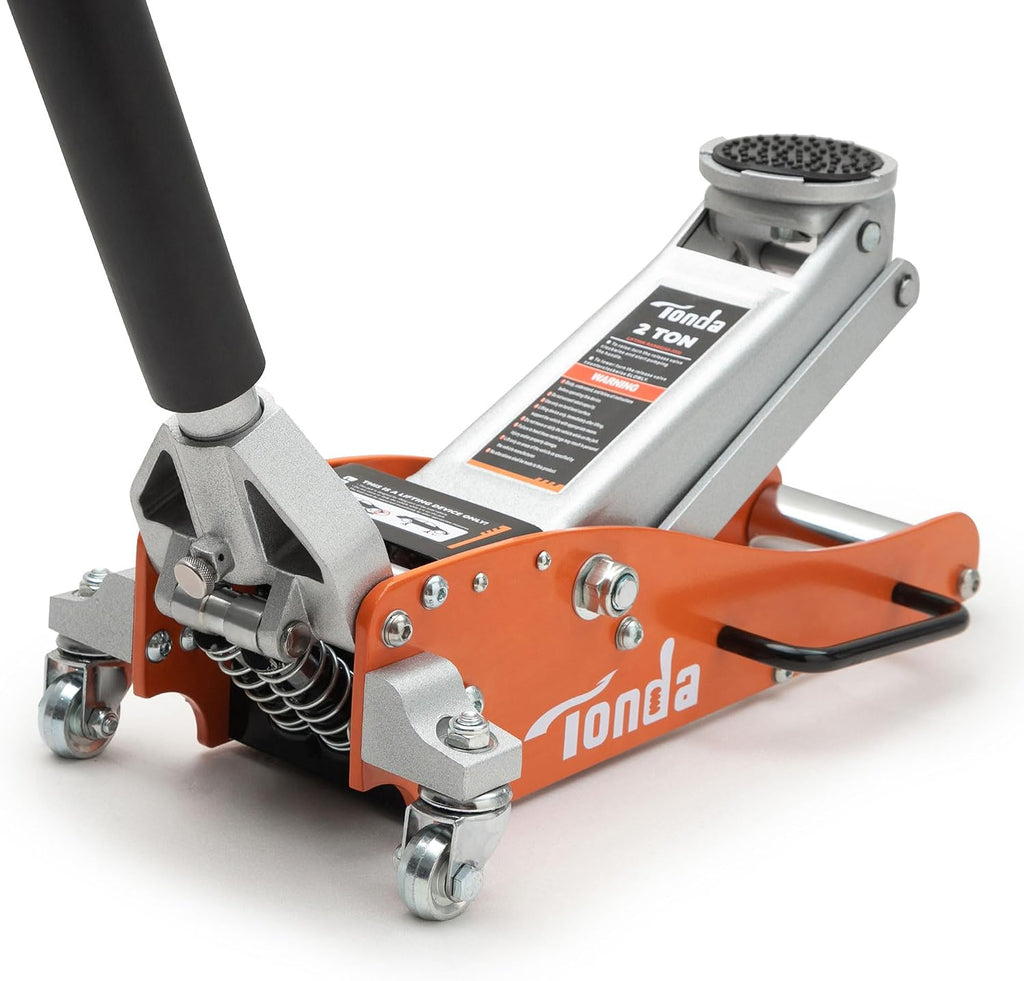 2 Ton Low Profile Floor Jack, Aluminum Steel Car Jack, Orange
