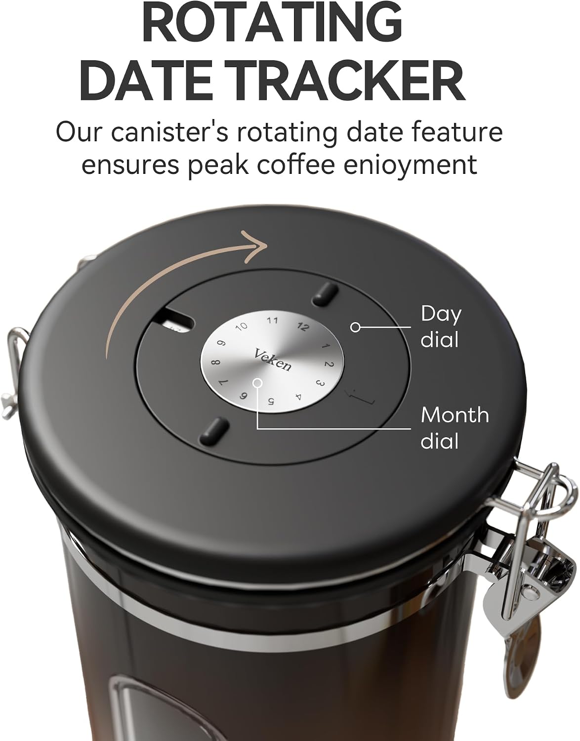 Coffee Canister with Window, Airtight Stainless Steel Container, 22OZ | Kitchen Food Storage Pantry Organizers for