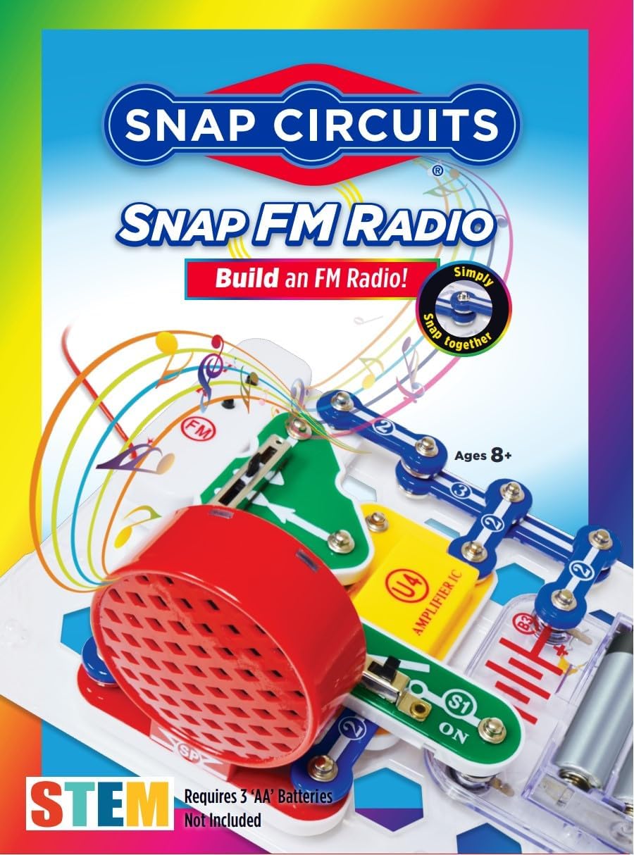 STEM Toy Radio KIT | for Kids 8+ yrs | Electronics KIT | Science KIT for Kids | DIY STEM KIT | SNAP Circuits STEM, Red