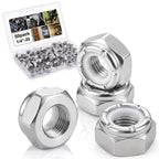 Shimeyao 50 Pack 1/4-20 Thin Nylon Insert Lock Nuts,Silver