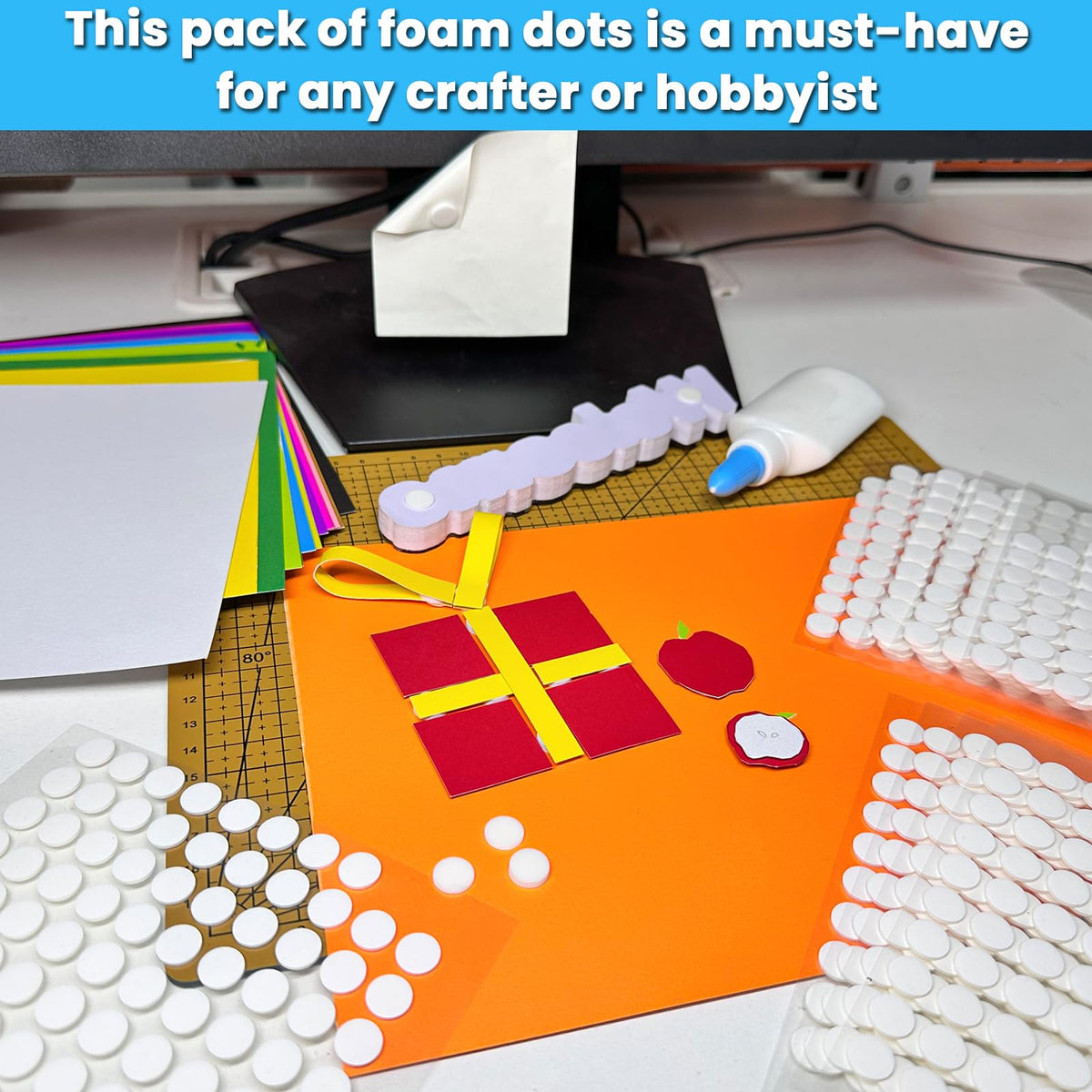 1000Pcs Double Sided Adhesive Foam Dots for Craft, Card Making