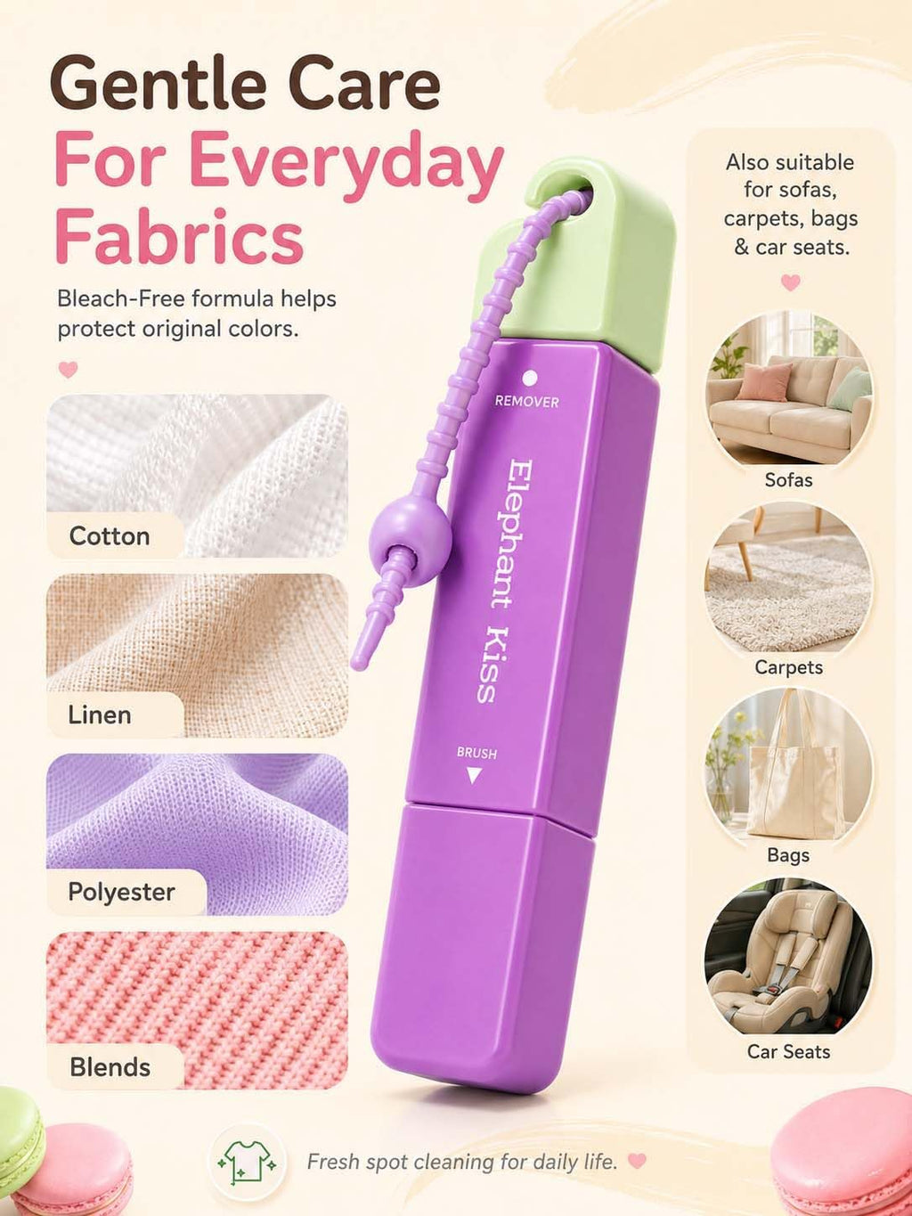 Elephant Kiss Stain Remover, 3-Second Stain Remover Pen for Clothes (Blue)
